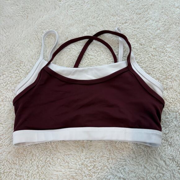 Unbranded Other - Women Burgundy Double Lined Sports Bra XS Yoga Pilates Sports College Athleisure